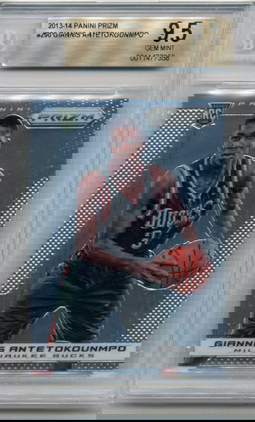 2013-14 Panini Prizm #290 Giannis Antetokounmpo RC BGS 9.5 Gem Mint Bucks