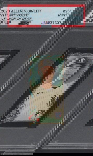 2023 Allen & Ginter #251 Anthony Volpe Mini-Black Border Rookie PSA 9 Mint