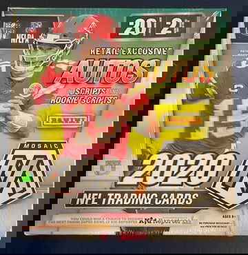 (1) UNOPENED 2020 Panini Mosaic NFL FOOTBALL MEGA Box Burrow Hurts Tua Love RC?