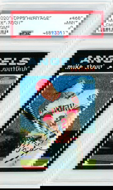 2020 Topps Heritage #466 Mike Trout Chrome PSA 9 MINT!