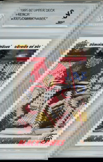 DOMINIK HASEK 1991 UPPER DECK FRENCH BGS 9