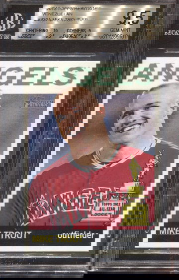 MIKE TROUT 2013 TOPPS HERITAGE VENEZUELAN SP BGS 9.5