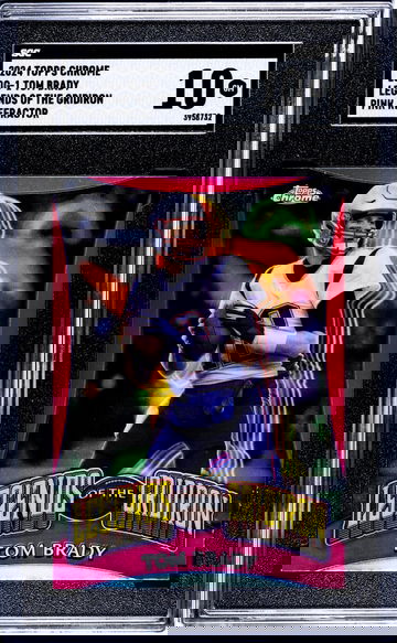 2024 Topps Chrome #LOG-1 Tom Brady Legends Of The Gridiron Pink Refractor SGC 10