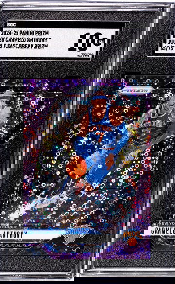 2024-25 Panini Prizm #285 Carmelo Anthony Purple Fast Break Prizm /75 SGC 10