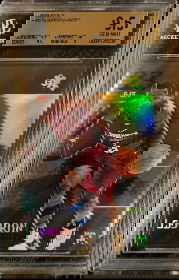 2003 Fleer E-X #102 LeBron James ROOKIE RC BGS 9.5 GEM MINT w/ 10