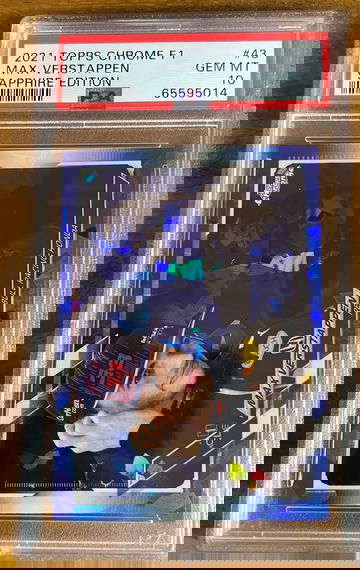 2021 TOPPS CHROME F1 SAPPHIRE MAX VERSTAPPEN #43 PSA 10 GEM MINT