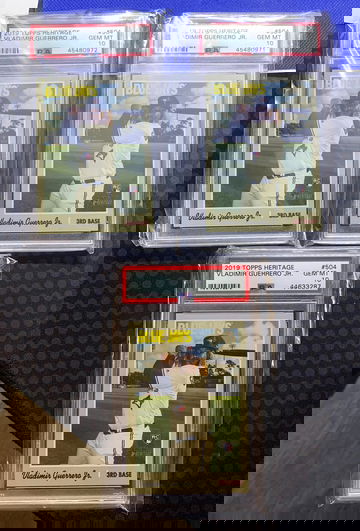 2019 Topps Heritage Vladimir Guerrero Jr PSA 10 x3