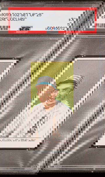 Eddie Collins 1909 E102 Set of 25 Philadelphia Athletics HOF PSA 5 EX - POP 1:5