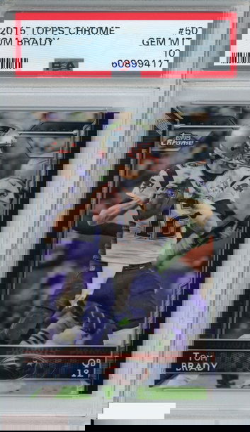 2015 TOPPS CHROME TOM BRADY #50 NEW ENGLAND PATRIOTS PSA 10 GEM MT