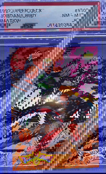 1992 Upper Deck Fanimation Michael Jordan & Larry Bird #510 PSA 8 NM-MT Insert