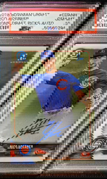 2018 Bowman Draft Nico Hoerner Chrome Draft Picks 1st Bowman Auto PSA 10