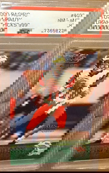 2000 Pacific Tom Brady Rookie Draft Picks /999 PSA 8