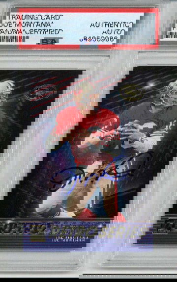 JOE MONTANA SIGNED AUTO 2021 PANINI DONRUSS RETRO SERIES 49ERS RARE PSA/DNA