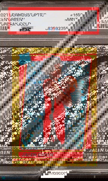 2021 Donruss Optic Jalen Green #159 RC PSA 9 Gold Prizm #4/10 Jersey Number 1/1