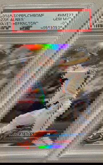 2018 Topps Chrome Update Ozzie Albies HMT27 Refractor SP RC #100/250 PSA 10