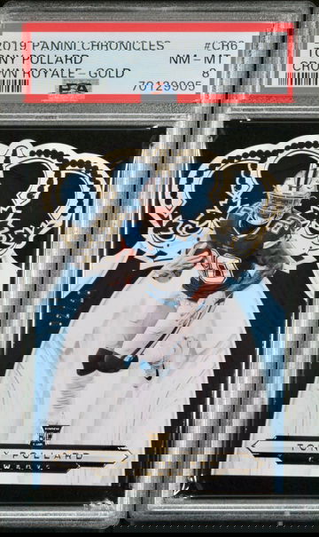 2019 Panini Chronicles Tony Pollard Crown Royale Gold 2/10 RC PSA 8 NM-MT Dallas