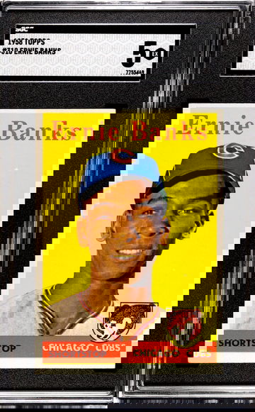 1958 Topps #310 Ernie Banks SGC 5 EX Cubs HOF