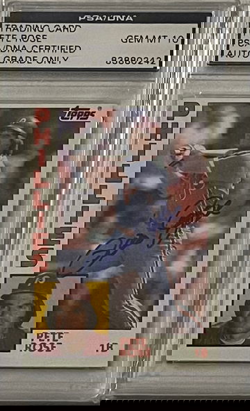 Pete Rose 1984 Topps Autographed Auto Card - PSA/DNA Gem MT 10