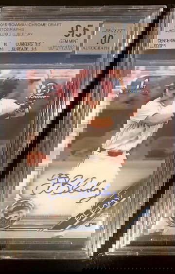 2019 Bowman Chrome Draft JJ Bleday 1st Bowman Gem Mint Auto BGS 9.5/10 Marlins