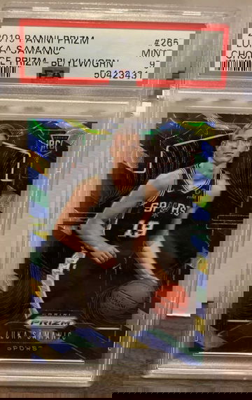 Luka Samanic 2019 Panini Prizm Choice Blue Green Yellow Rookie #265 PSA 9