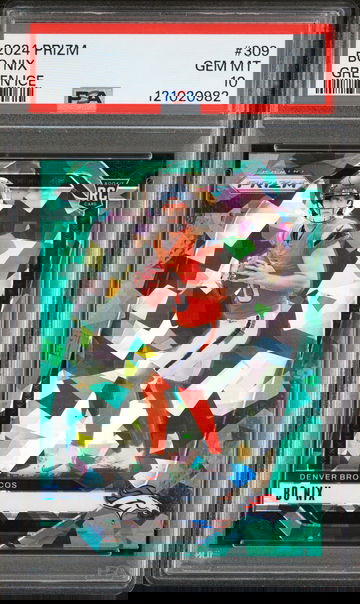 2024 Panini Prizm Green Ice Bo Nix #309 PSA 10