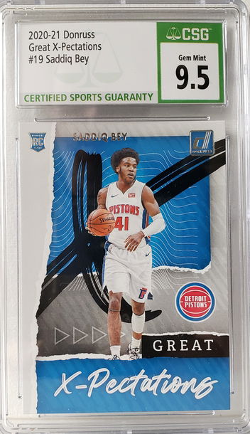 2020-21 Donruss Great X-Pectations Saddiq Bey #19 CSG 9.5