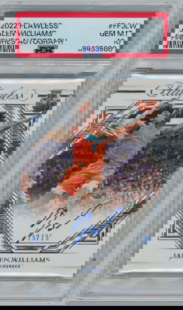 Jalen Williams RC Auto /25 PSA 10 2022-23 Panini Flawless Finishes Rookie