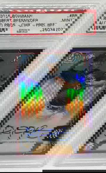 Robert Refsnyder 2015 Bowman Chrome Prospects Auto Purple Refractor /250 PSA 9