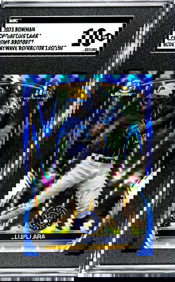 2023 Luis Lara Bowman Chrome Blue Raywave Refractor /150 SGC 10 GEM MINT Milwaukee Brewers