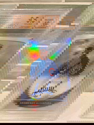 2013 BOWMAN CHROME PROSPECTS AUTO ALCANTARA REFRACTOR /500 BGS 9.5/10