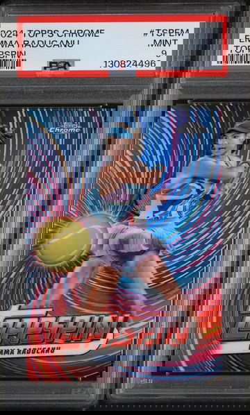 2024 Topps Chrome Tennis Toppspin Emma Raducanu #TSPEM PSA 9