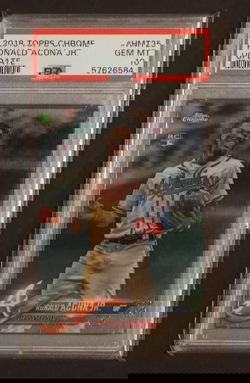2018 Topps Chrome Update Ronald Acuna Jr. #HMT25 PSA 10