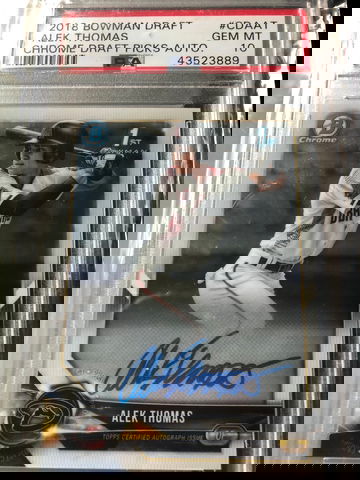 Alek Thomas bowman chrome auto psa 10 gem