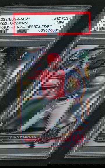 2022 Bowman Chrome Prospects Lava Refractor Denzer Guzman #BCP138 /399 PSA 9