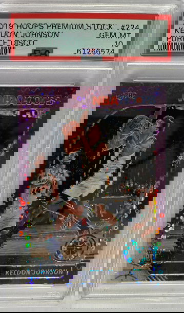 2019 Hoops Premium Stock Keldon Johnson Purple Disco PSA 10