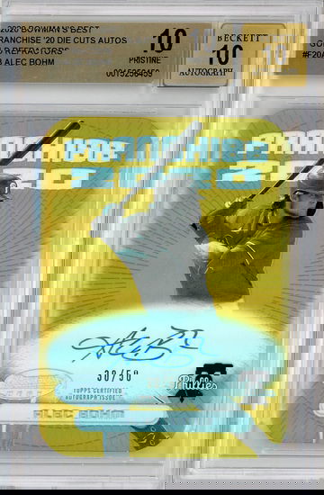 2020 Bowman's Best Franchise '20 Die Cuts Auto Gold Refract /50 Alec Bohm BGS 10