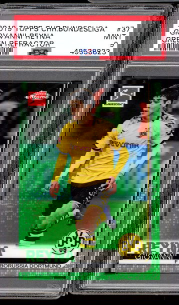2019 Topps Chrome Bundesliga Giovanni Reyna Green /99 PSA 9