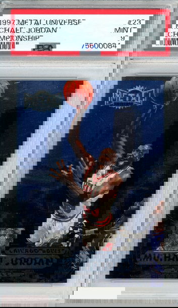 1997 METAL UNIVERSE CHAMPIONSHIP MICHAEL JORDAN #23 CHICAGO BULLS HOF PSA 9 MINT