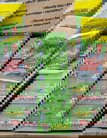 2019 Topps series 2 blaster hanger & fat packs - lot of 8 blasters,  8 hangers,  6 fat packs