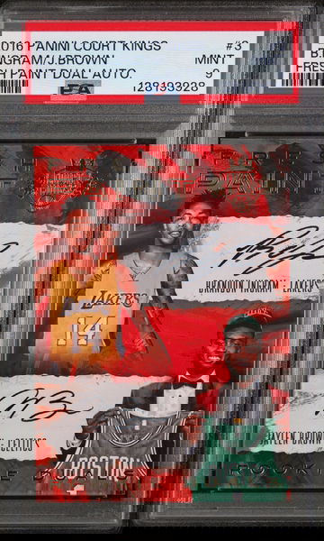 2016 Panini Court Kings Fresh Paint Dual Autographs Brandon Ingram/Jaylen Brown #3 /50 PSA 9