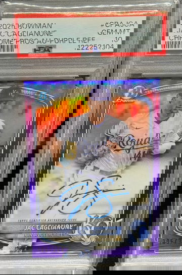 2025 jac Caglianone Bowman Chrome Prospect Purple Auto Refractor /250