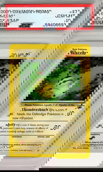 2000 POKEMON PROMO BLACK STAR PIKACHU #27 BLACK STAR PSA 10 GEM MT
