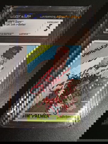 1966 Topps #126 Jim Palmer RC Auto CGC JSA 5