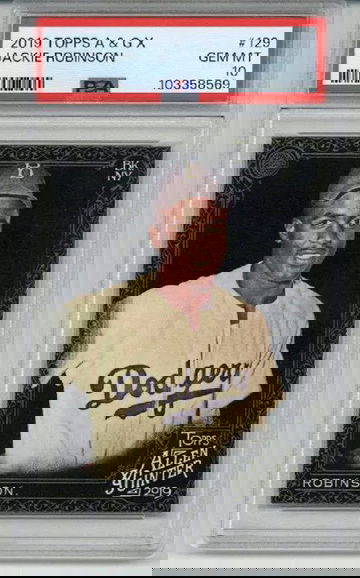 2019 TOPPS ALLEN & GINTER X #129 JACKIE ROBINSON CARD DODGERS PSA 10 LOW POP