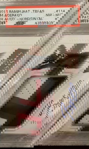 2017 National Treasures Horizontal Bam Adebayo ROOKIE PATCH AUTO /49 PSA 8 MINT