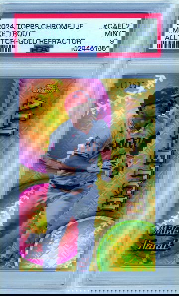 2024 Topps Chrome L/E #CAEL2 Mike Trout All Etch-Gold Refractor PSA 9 MINT!