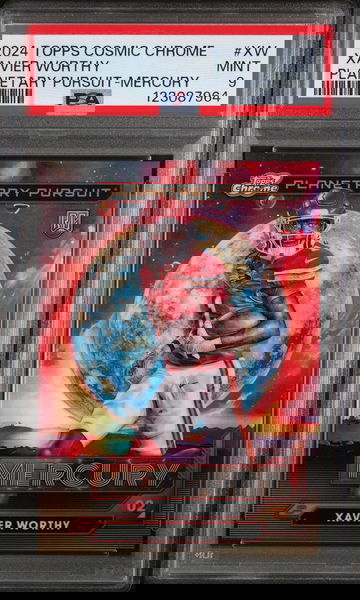 2024 Topps Cosmic Chrome Planetary Pursuit Mercury Xavier Worthy #XW /2 PSA 9