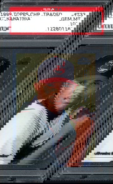 CC SABATHIA 1999 TOPPS TRADED CHROME #T33 PSA 10 RC C.C.