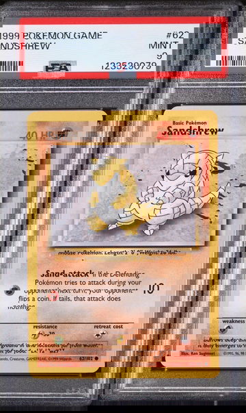 1999 Pokemon Base Set Sandshrew #62 PSA 9