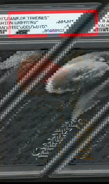 2017 Game of Thrones Roger Ashton-Griffiths Valyrian Steel Gold Auto PSA 8 [NS-1A.38]